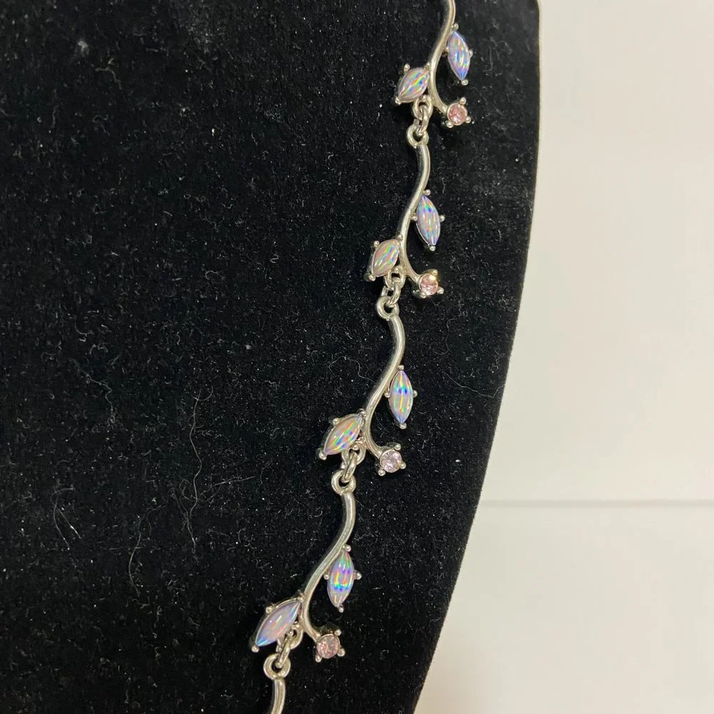 Iridescent Crystal Floral Statement Necklace - Picture 8 of 14